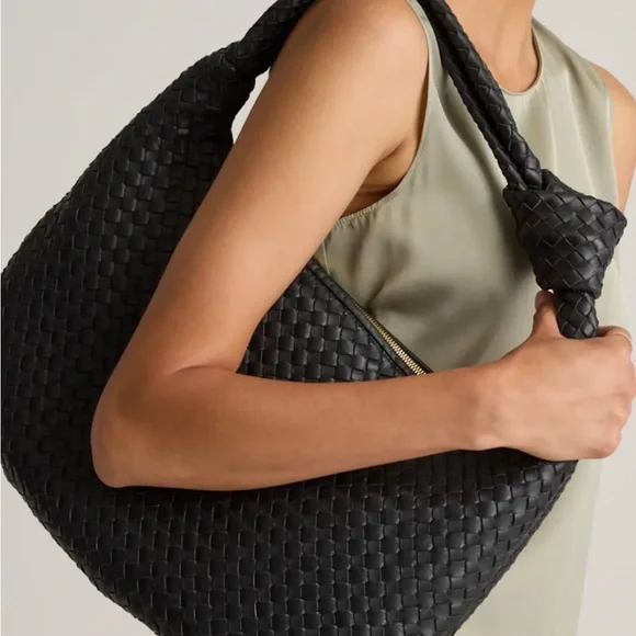 Quince Black Textured Hobo Bag - Picture 1 of 7